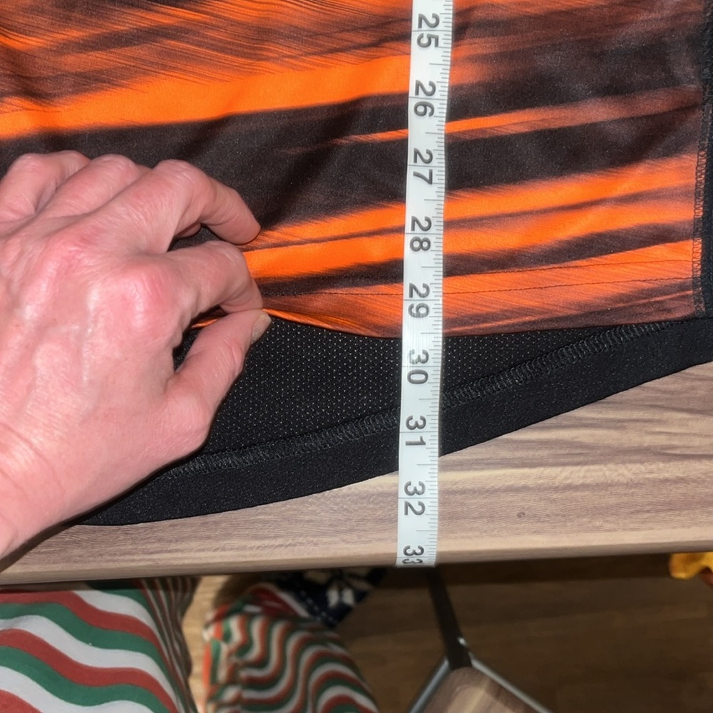 Orange and black striped short sleeve shirt. - Picture 6 of 10